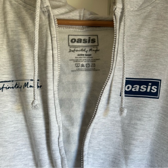 Oasis Band Logo Tracklist Grey Hoddie XL - Picture 6 of 6